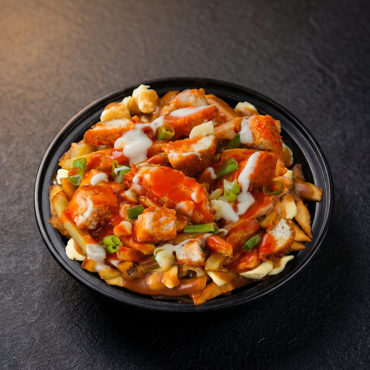 Buffalo Chicken Poutine (Halal)