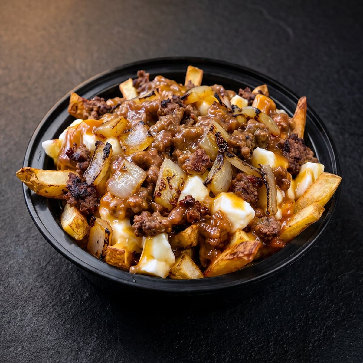 Hamburger & Fried Onion Poutine